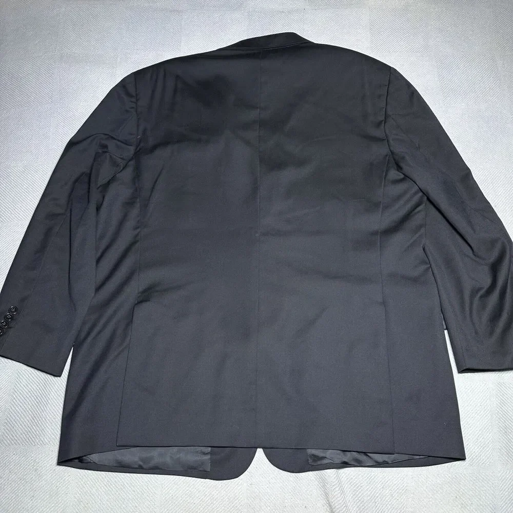 Joseph Abboud Loro Piano Wool‎ Dark Navy Two Button Blazer Jacket Men's Size 48R - Picture 8 of 16